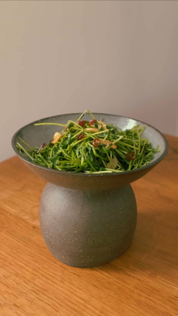 Leath x Cabi Garlic Chili Sautéed Pea Shoots