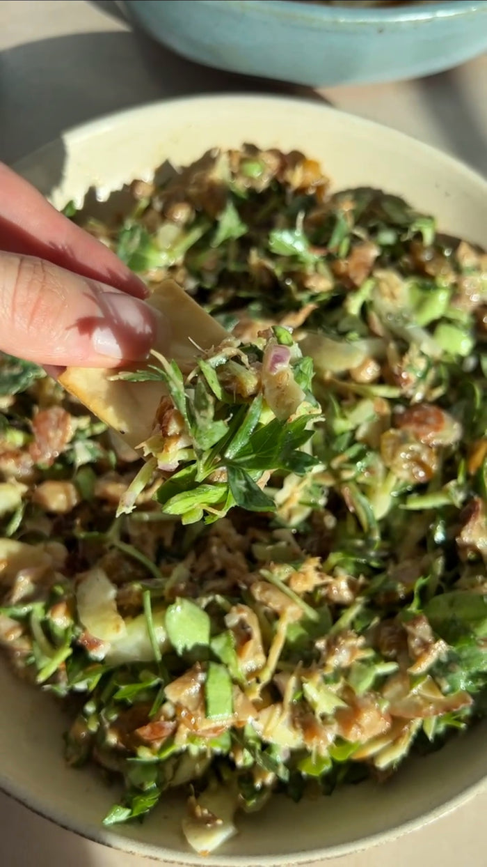 Sunflower microgreen, tinned fish dip