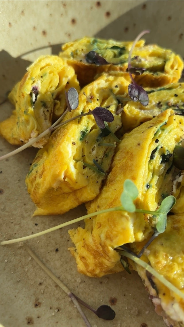 Radish Microgreen Goat Cheese Omelette