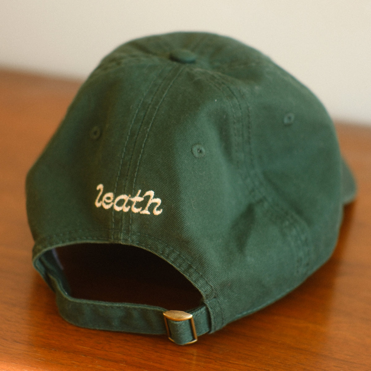 Leath Green Seedling Embroidered Dad Hat - Back