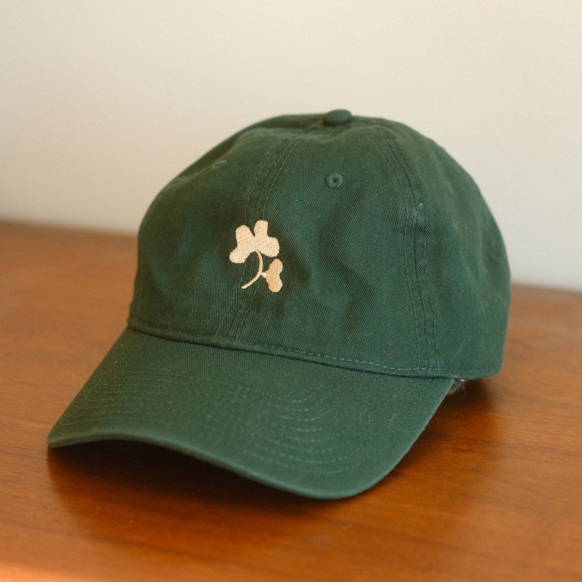 Leath Green Seedling Embroidered Dad Hat - Side 