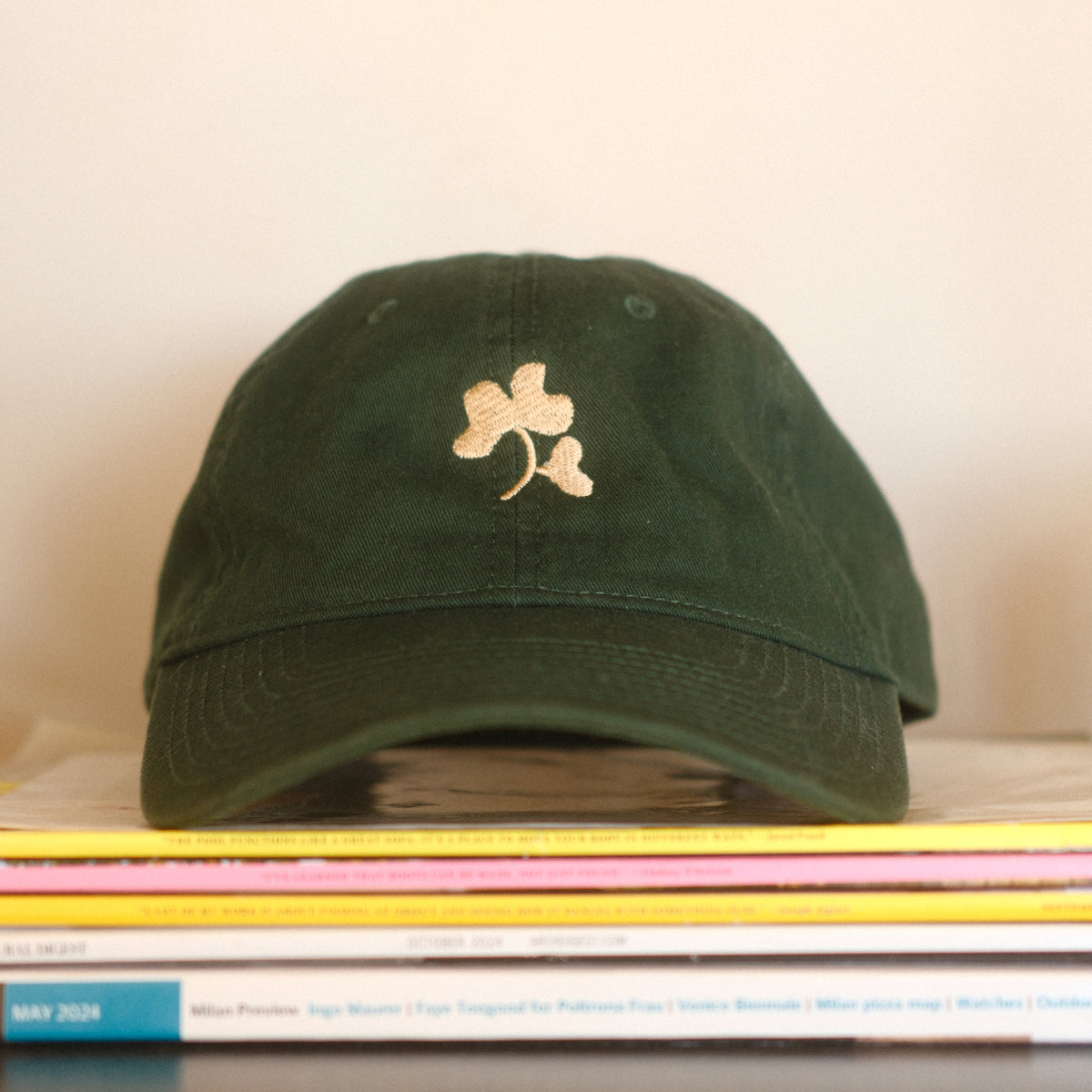 Leath Green Seedling Embroidered Dad Hat - Styled