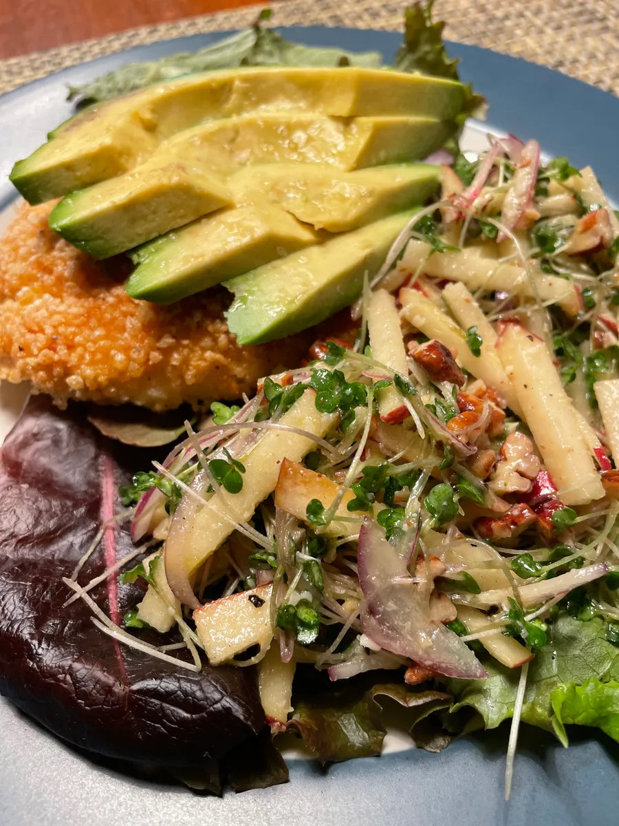 Meal featuring homegrown microgreens